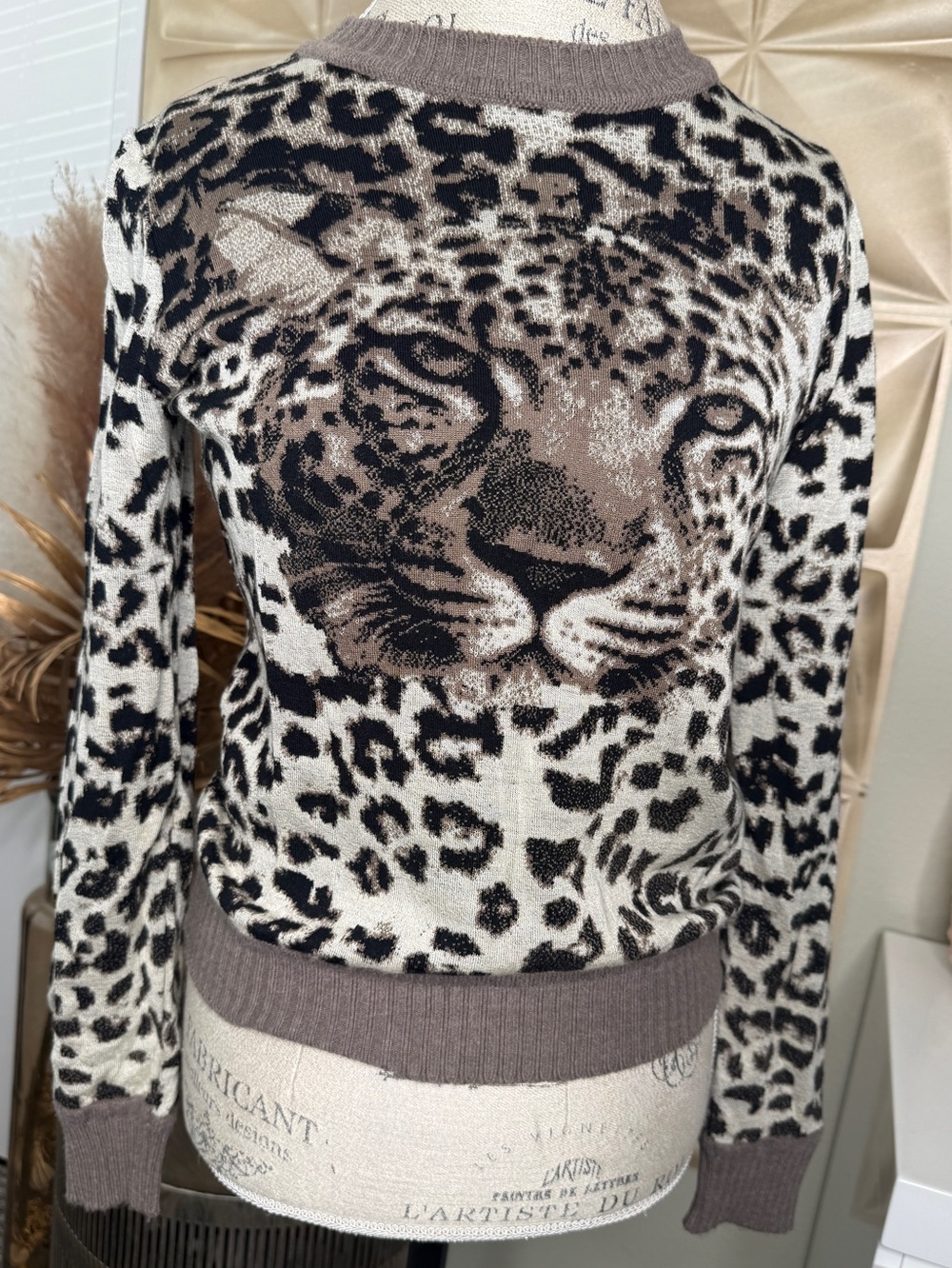 Aldo Martins for Anthropologie Tiger & Leopard Jacquard Sweater